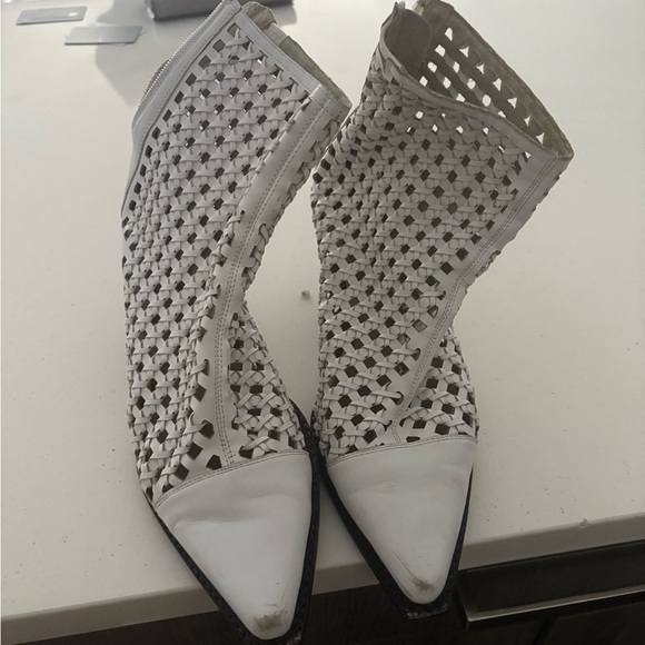 Jeffrey Campbell Waven Woven Leather Booties - Picture 4 of 11